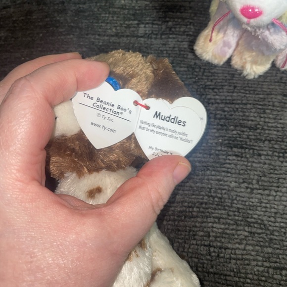 2 TY Beanie Boos Heather Unicorn cat & Muddles brown Dog 6” plush - Picture 6 of 6